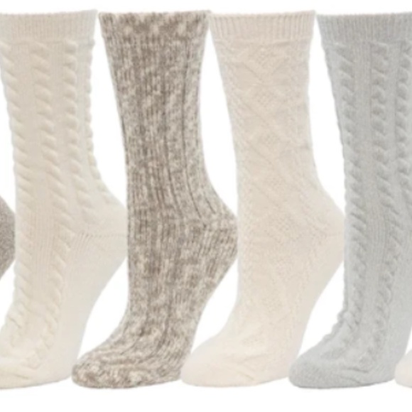NWT - BEARPAW Women's Boot Sock, 6-pair - Ivory - Picture 3 of 3